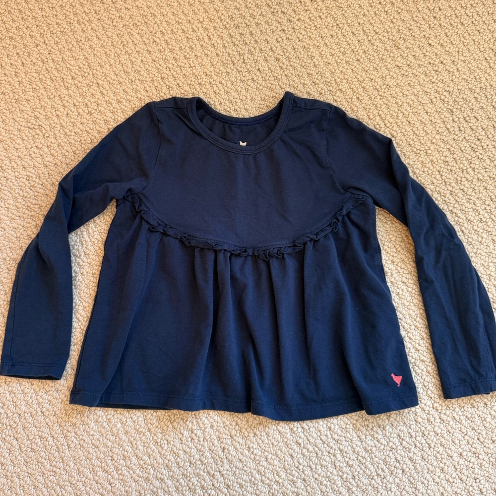 Pink Chicken - Girls Organic Bette Top In Navy size 6Y